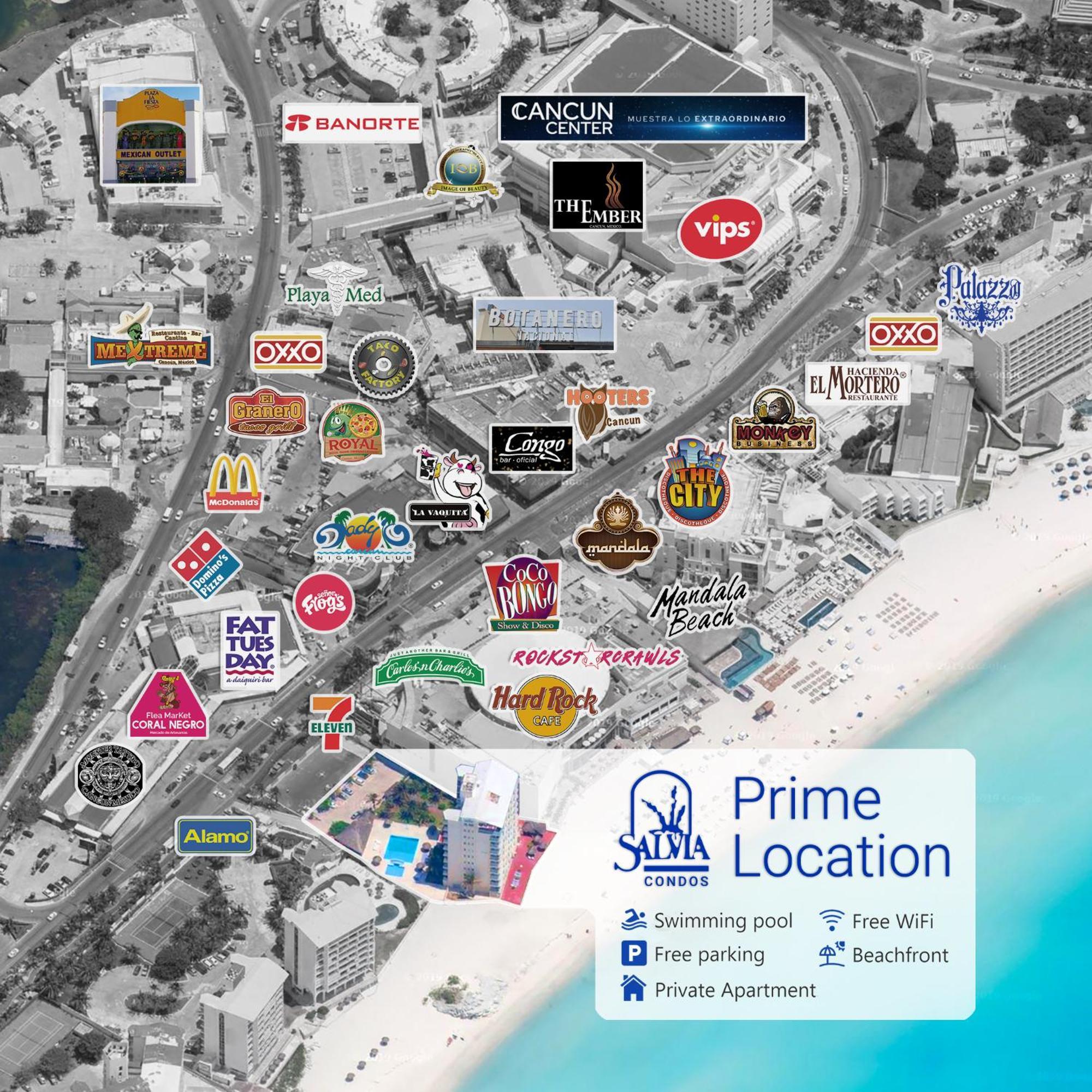 Paradise Beachfront & Nightlife Heart Cancún Exteriör bild